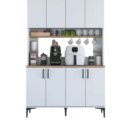 Aamiaiskaappi Linento Furniture JE176 - 3398 saksanpähkinä/valkoinen, Verkkokaupan poistotuote