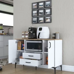 Aamiaiskaappi Linento Furniture JE174 - 3289 saksanpähkinä/valkoinen