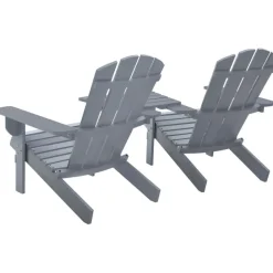 Adirondack-puutarhatuoli täysi kuusi harmaa