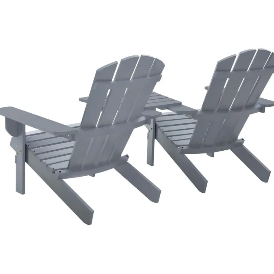 Adirondack-puutarhatuoli täysi kuusi harmaa