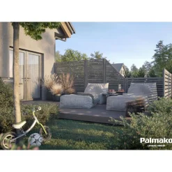 Aitaelementti Palmako Nina6 GYVPI 1800x1500mm painekyllästetty harmaa, 5kpl/pkt