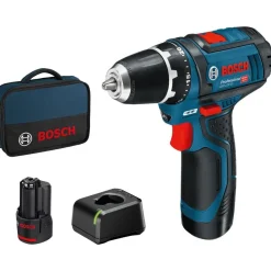 Akkuporakone Bosch Professional GSR 12V-15, 12V, 2x2.0Ah akuilla + Bag