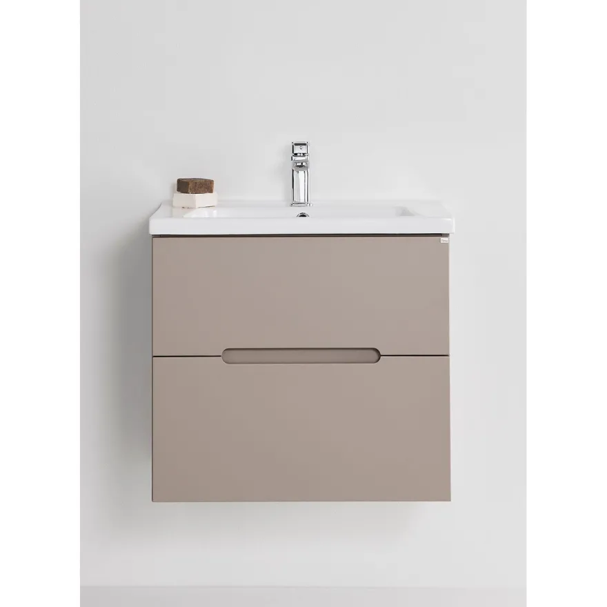 Allaskaappi altaalla Hafa Clay, 600 mm, tumma beige