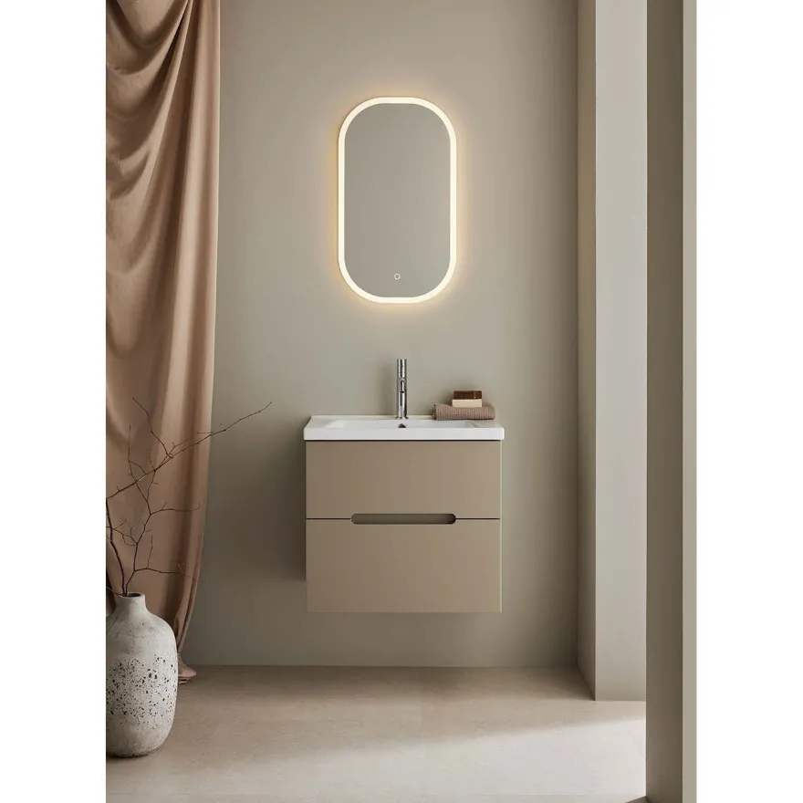 Allaskaappi altaalla Hafa Clay, 600 mm, tumma beige