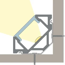 Alumiiniprofiili LED-nauha Hide-a-lite Art Corner 2m valkoinen