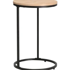 Apupöytä Home4You HEDVIG Ø40xK60 cm, saarni/musta, ruskea