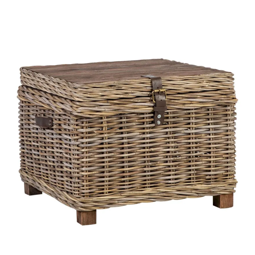 Arkkupöytä Home4You Egros 60x60x45cm, luonnonrottinki