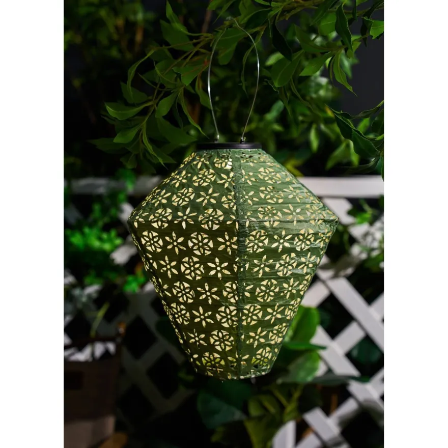 Aurinkokennolyhty Paulmann Pauleen Sunshine Flower, IP44, 3500K, vaaleanvihreä