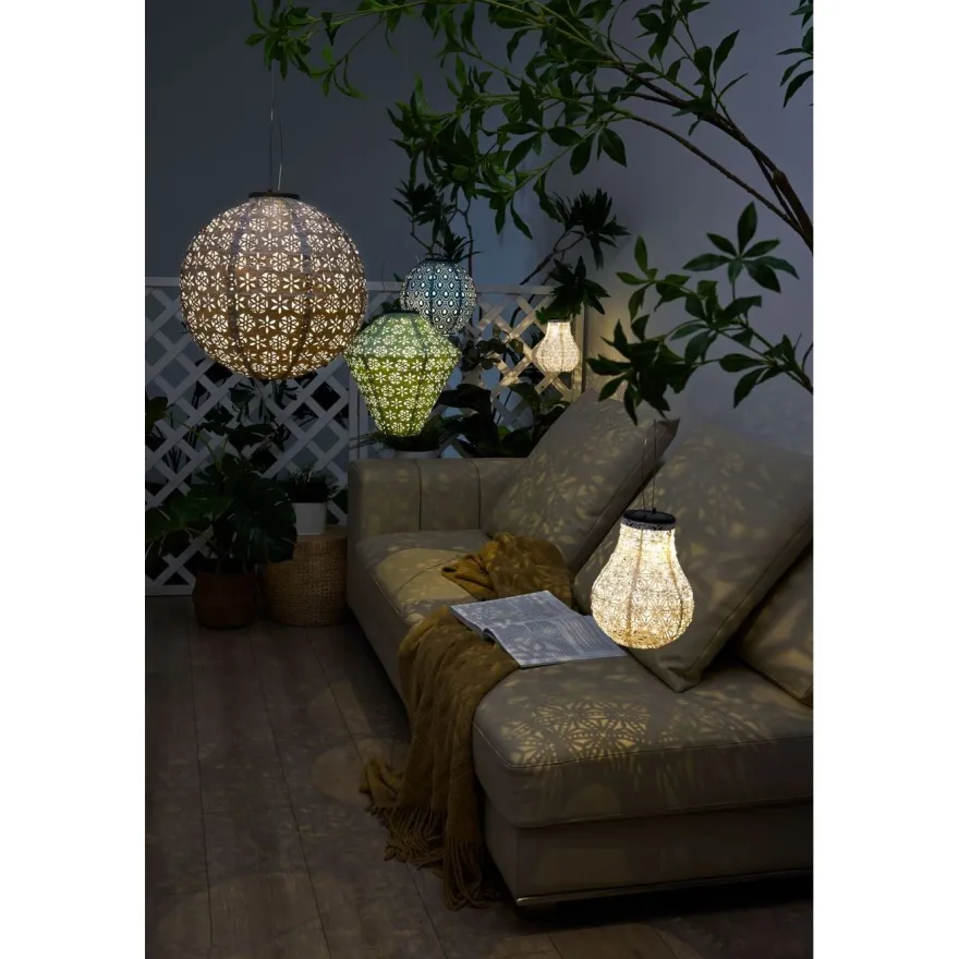 Aurinkokennolyhty Paulmann Pauleen Sunshine Flower, IP44, 3500K, vaaleanvihreä