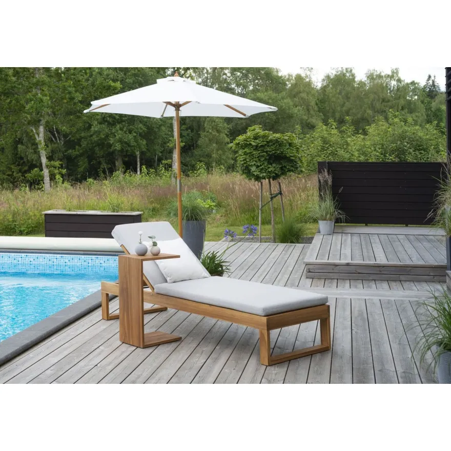 Aurinkosänky Hillerstorp Himmelsnäs, beige/tiikki