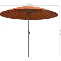 Aurinkovarjo alumiinitangolla, 270cm, eri värejä