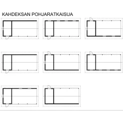 Autokatoksen runkopaketti Aarni, yhden auton seinällinen katos ja varasto, kerrosala 11 m²