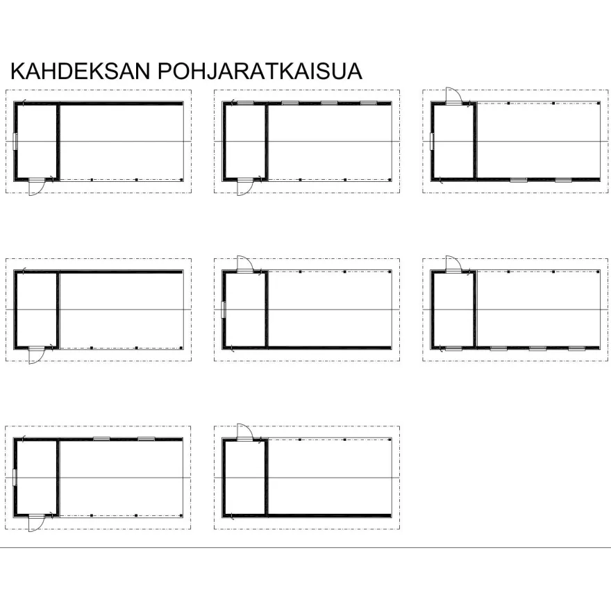 Autokatoksen runkopaketti Aarni, yhden auton seinällinen katos ja varasto, kerrosala 11 m²