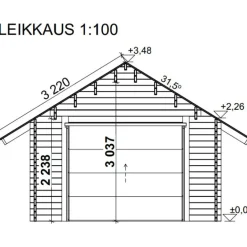 Autotalli LP Garden AT22L, 22m², yhden auton