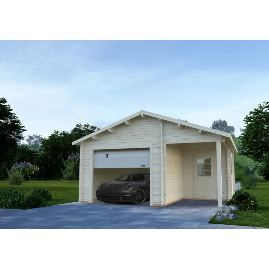 Autotalli Palmako Roger, nosto-ovella, 21,9+5,2m²