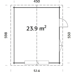 Autotalli Palmako Roger, nosto-ovella, 23,9m² FR44-4757-4