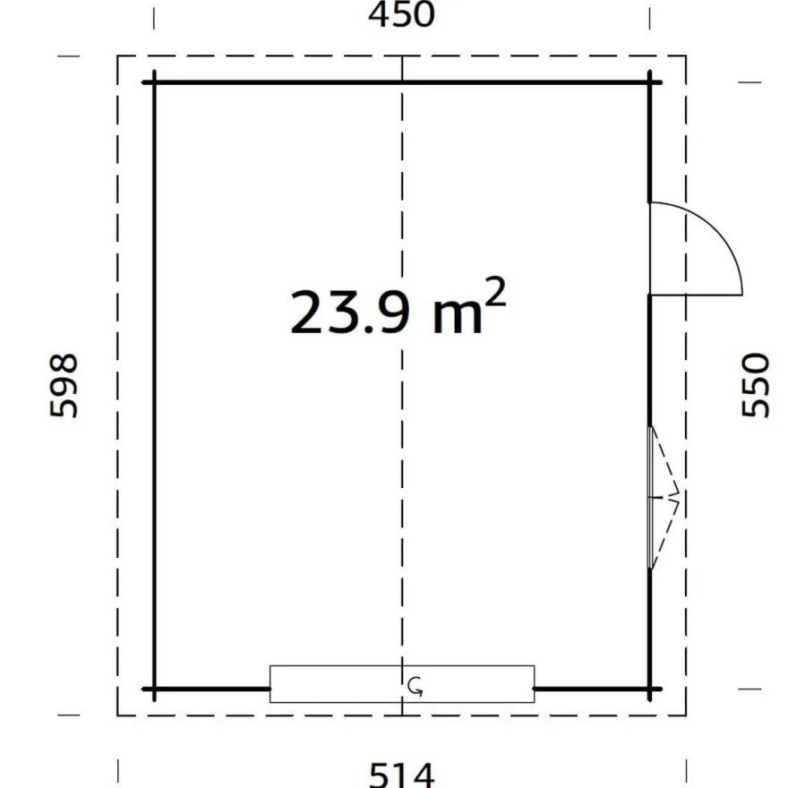 Autotalli Palmako Roger, nosto-ovella, 23,9m² FR44-4757-4