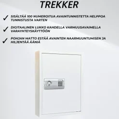 Avainkaappi Trekker 100, sis. 100 avaintunnistetta, pohjamatto ja laajennusboltit, valkoinen, digitaali lukolla