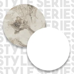 Baaripöytä Linento Furniture ST1 White, marmorikuosi, valkoinen/beige marmori