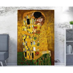 Canvas-taulu Linento Gustav Klimt - The Kiss, 50x70cm, monivärinen