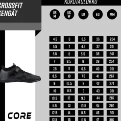 Crossfit-kengät Core, musta, eri kokoja