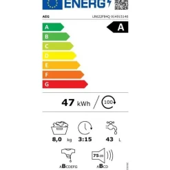 Edestä täytettävä pesukone AEG 6000 ProSense LR622F84Q, 1400rpm, 8kg