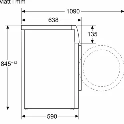 Edestä täytettävä pesukone Siemens WG44B2APDN, 59.8cm, 9kg, 1400rpm