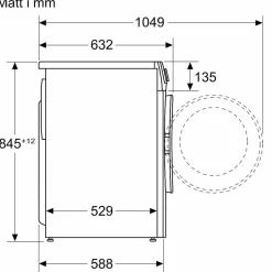 Edestä täytettävä pesukone Siemens WG54G2ZODN, 59.8cm, 10kg, 1400rpm, valkoinen