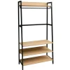 Eteisen hylly Home4You Lavinia 84x40x169cm, saarni/musta