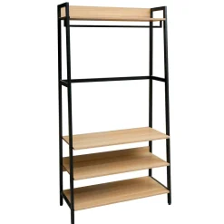 Eteisen hylly Home4You Lavinia 84x40x169cm, saarni/musta