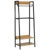 Eteisen hylly Home4You Lavinia 64x40x169cm, saarni/musta