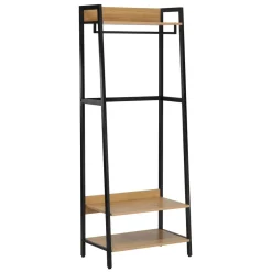 Eteisen hylly Home4You Lavinia 64x40x169cm, saarni/musta
