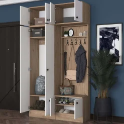 Eteisen säilytyskokonaisuus Linento Furniture EA145, 119.6x226.4cm