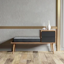 Eteispenkki Linento Furniture Rino, leveys 120cm, ruskea/antrasiitti
