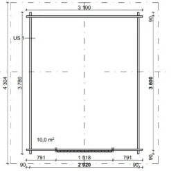 Grillikatos LP Garden G-M, 10m², harjakatto