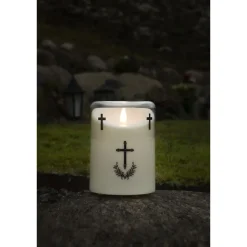 Hautakynttilä Konstsmide, IP44, 3D, paristokäyttöinen, 14.8cm, eri värejä