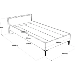 Huonekalusetti lastenhuoneeseen Linento Furniture AR16-CA ruskea/antrasiitti