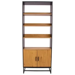 Hylly Home4You Amsterdam 80x30x180cm, tammi/musta