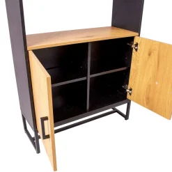 Hylly Home4You Amsterdam 80x30x180cm, tammi/musta