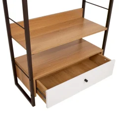 Hylly Home4You Study 70x30x90cm, tammi/valkoinen
