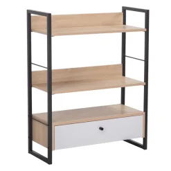 Hylly Home4You Study 70x30x90cm, tammi/valkoinen