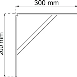 Hyllynkannatin Habo 9, 200x300mm, valkoinen