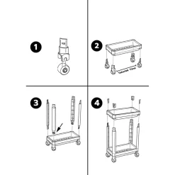 Hylly pyörillä Linento Furniture TKRLKKT-2K-2, 23x36x40cm, 2kpl, eri värejä