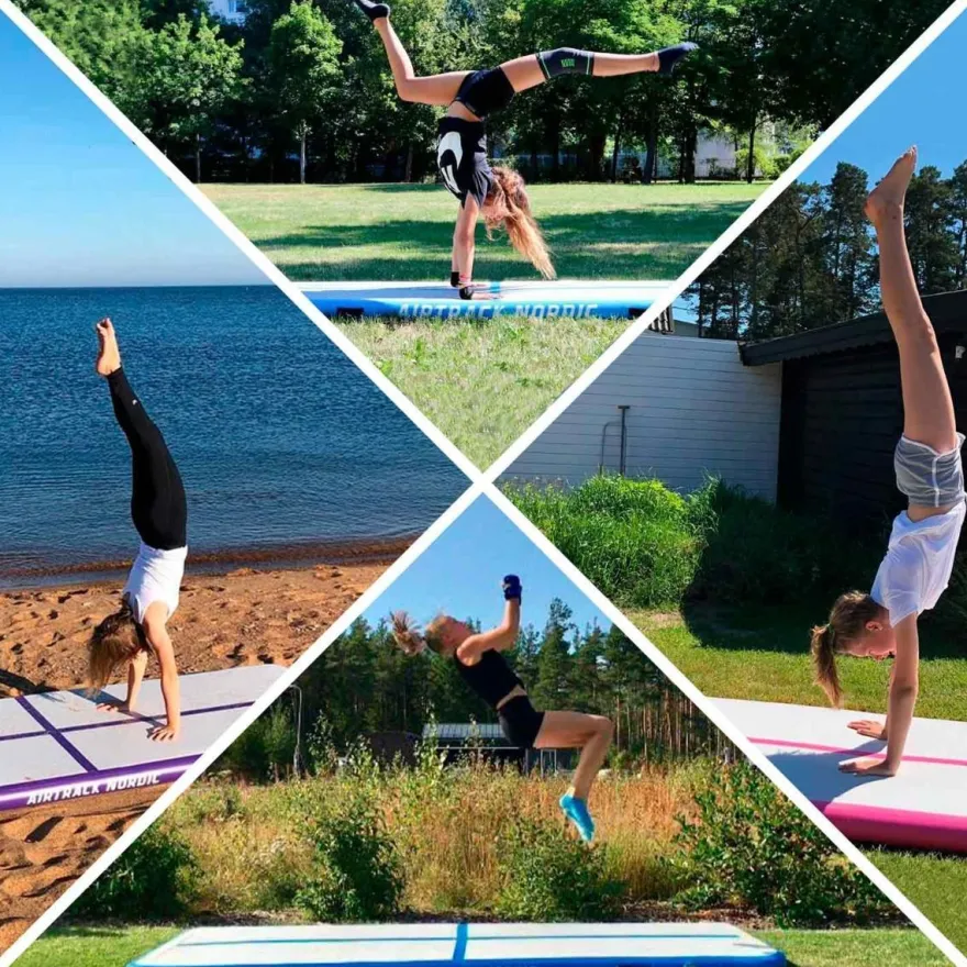 Ilmavolttipatja Airtrack Nordic Deluxe Wide, sininen, eri kokoja