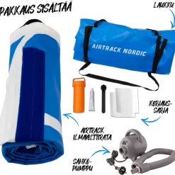 Ilmavolttipatja Airtrack Nordic Deluxe Wide, sininen, eri kokoja