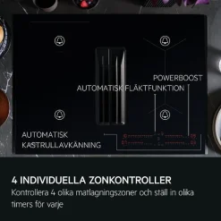 Induktioliesitaso liesituulettimella AEG GCH74B01CB, 70cm, musta