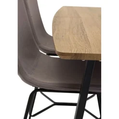 Jatkettava ruokailuryhmä Venture Home, 160/200x85cm pähkinänruskea Inca-pöytä + 4 harmaata X-tuolia