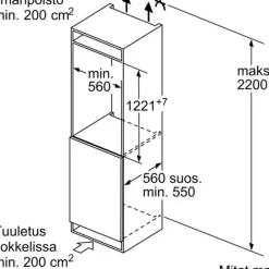 Jääkaappi Siemens iQ500 KI41RADD1 56cm, 204 l, integroitava