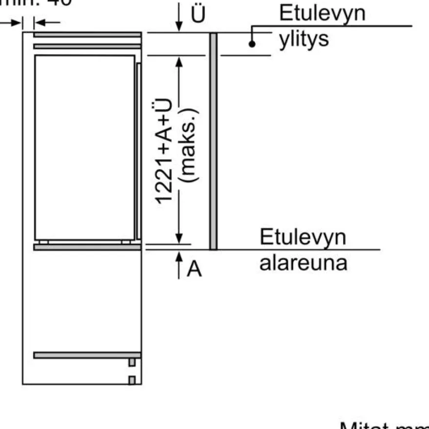 Jääkaappi Siemens iQ500 KI41RADD1 56cm, 204 l, integroitava