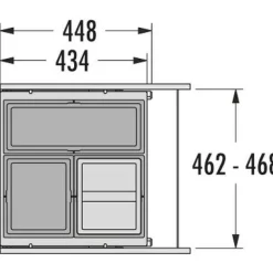 Jätevaunu Savo CARGO, 50cm, 2x13+1x17 l
